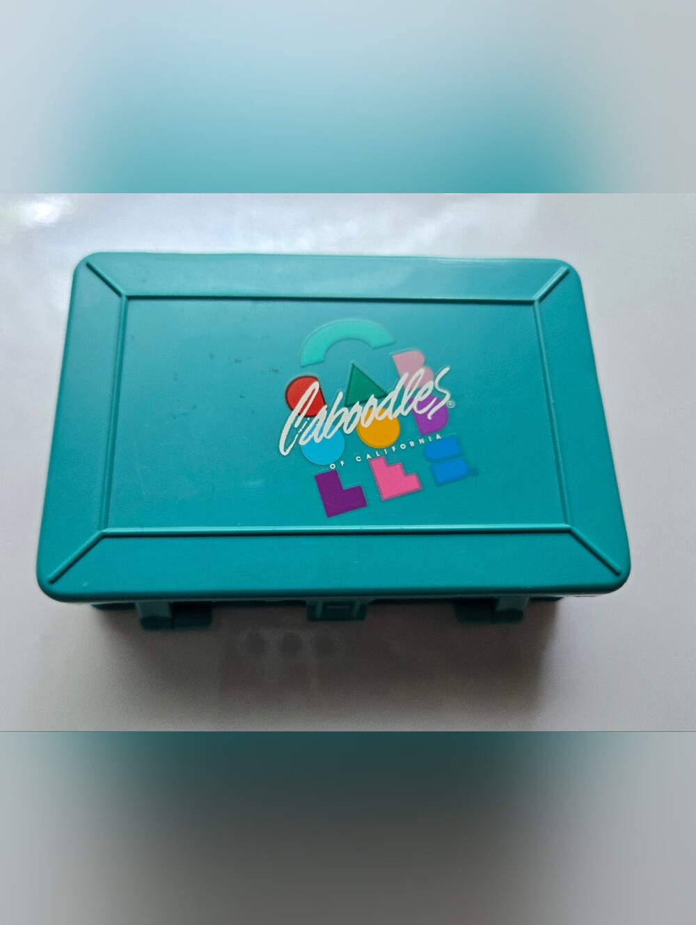 90s Mini Caboodles Makeup Case Organizer - Teal Blue